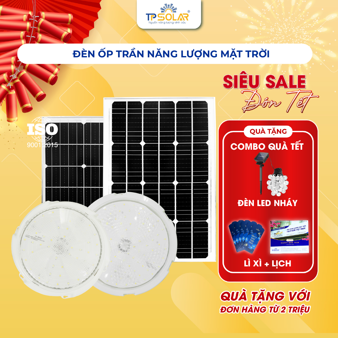 Đèn ốp trần năng lượng mặt trời (TP.OT01.300 / TP.OT01.600)