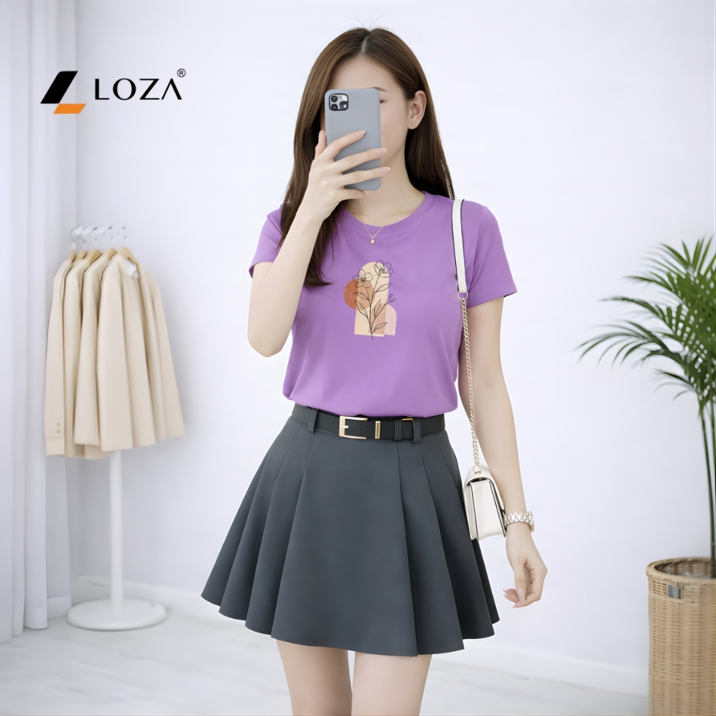 [Form vừa] Áo phông nữ dáng vừa hình cành hoa - Loza VT8469_thumbnail_7
