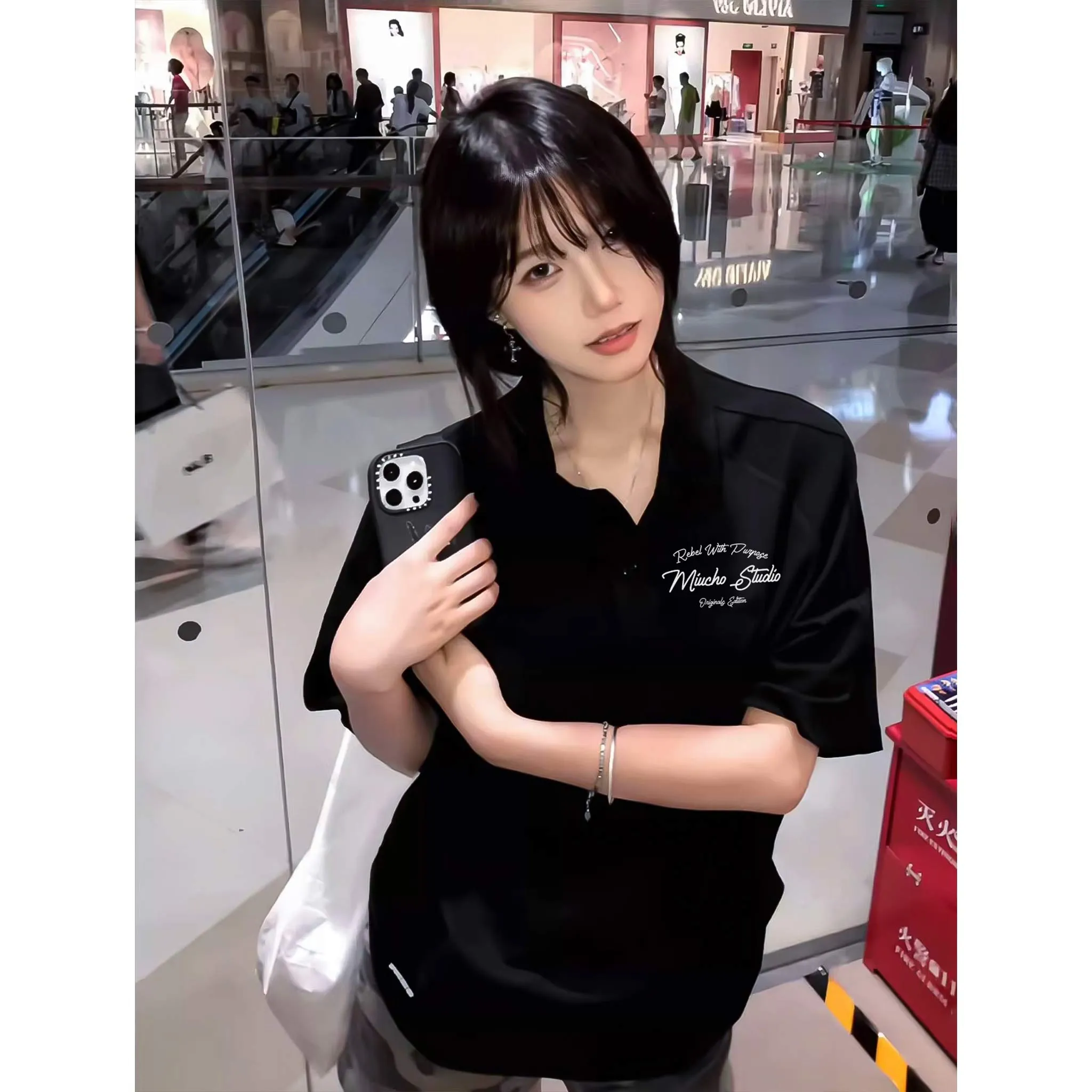 Áo polo form Oversize Miucho Studio 2478 tay ngắn cổ trụ vải cotton thoáng mát cao cấp_thumbnail_3