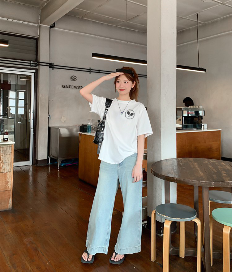 Áo thun nữ form vừa regular nhiều màu sắc ARD1487 Miucho Chic vải cotton cổ tròn in basic_thumbnail_5