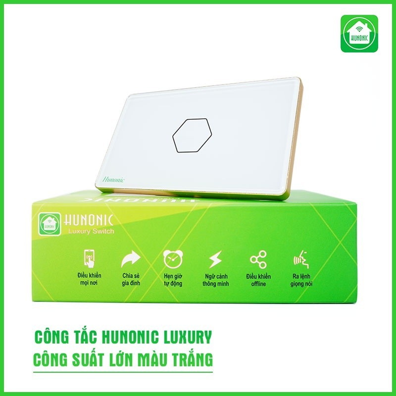 Công Tắc Cảm Ứng Hunonic (Luxury Hình Chữ Nhật) Viền Vàng, Công Tắc Thông Minh Wifi Điều Khiển Từ Xa Bằng Điện Thoại_thumbnail_9