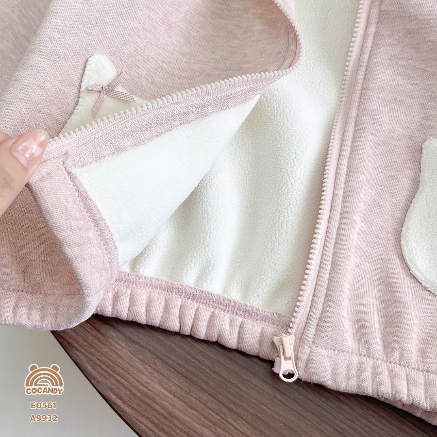 ÁO khoác dài tay nỉ Hồng túi ốp mèo_thumbnail_5