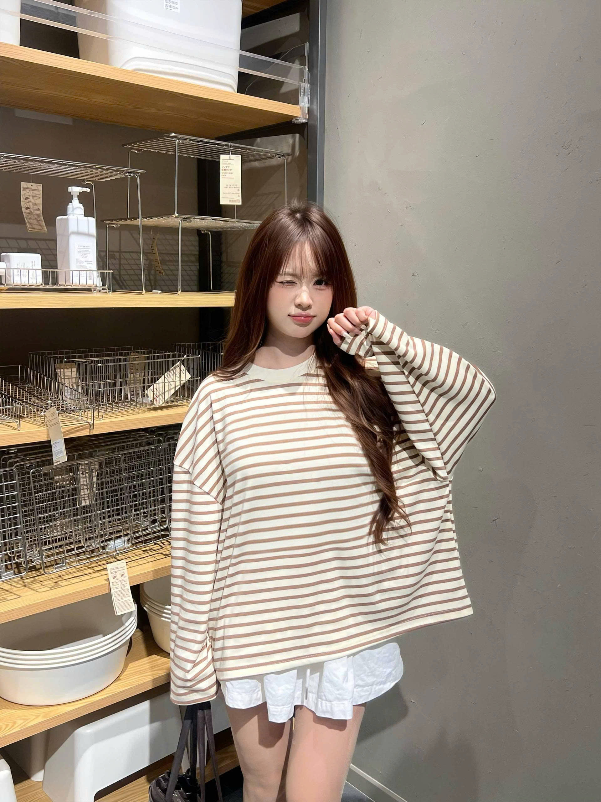 Áo tay dài form boxy Miucho cổ tròn vải thun rib thoáng mát AT00055_thumbnail_6