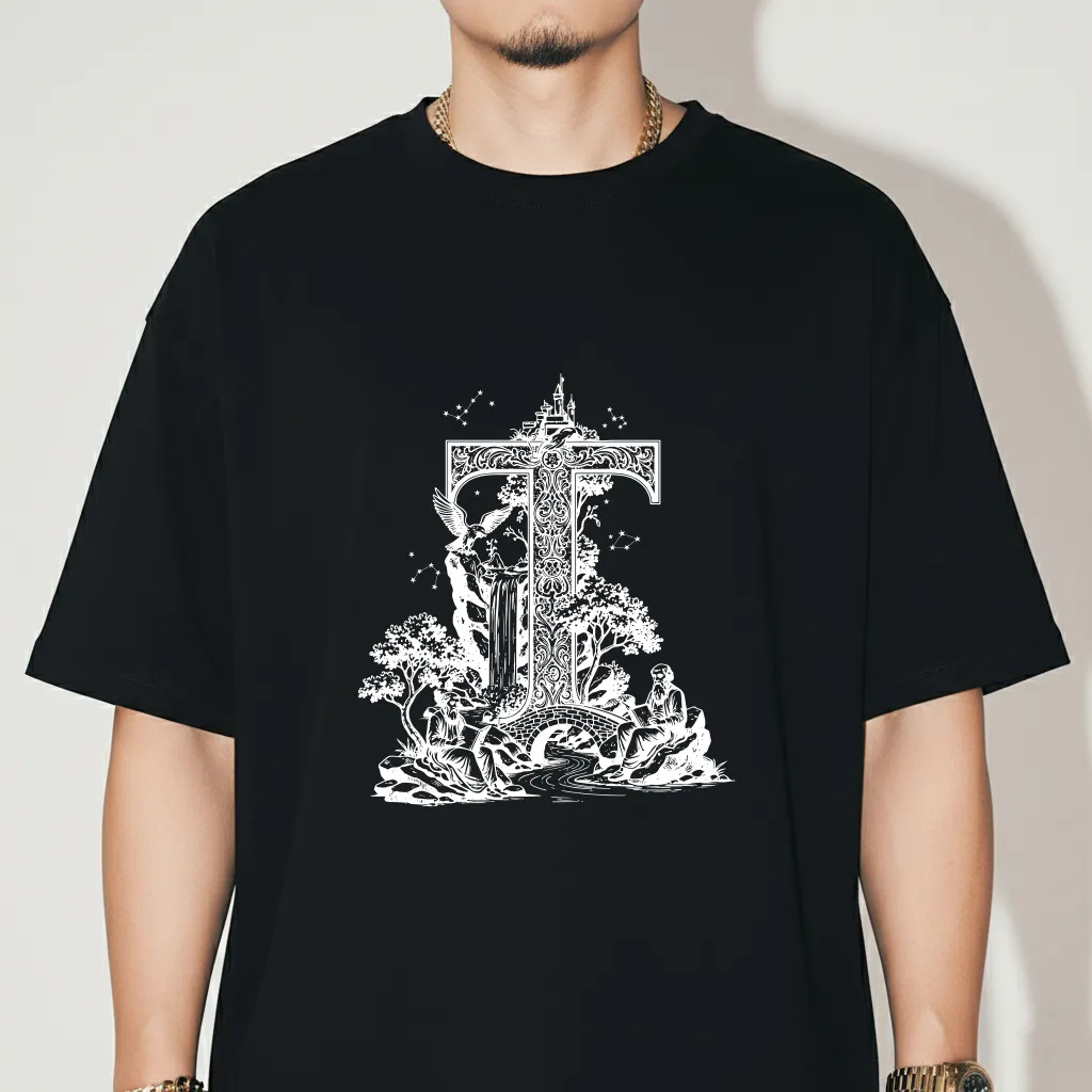 Áo thun nam form rộng Miucho Iconic vải cotton thoáng mát trẻ trung thấm hút tốt in chữ cái T 2765_thumbnail_8