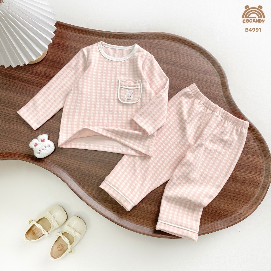 Bộ dài HỒNG caro thỏ