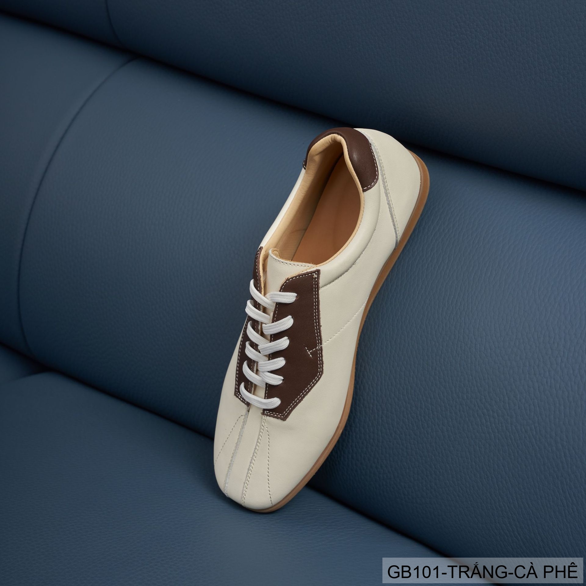 GB101 - Giày thể thao nam phối màu trắng đen và trắng cà phê, đế cao su êm chân, phong cách casual_thumbnail_15