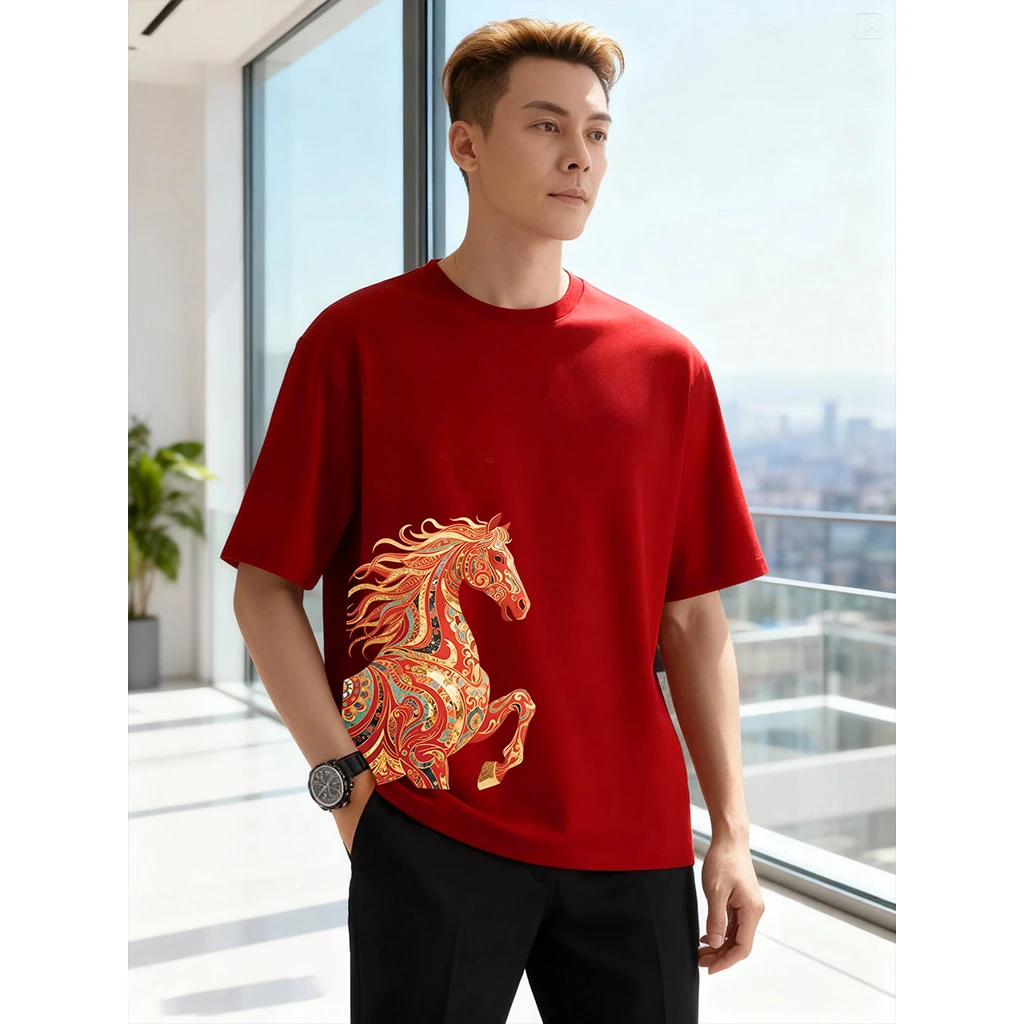 Áo thun nam form rộng Tết Cổ Truyền Miucho Iconic thoáng mát dày dặn in mix 2961_thumbnail_6