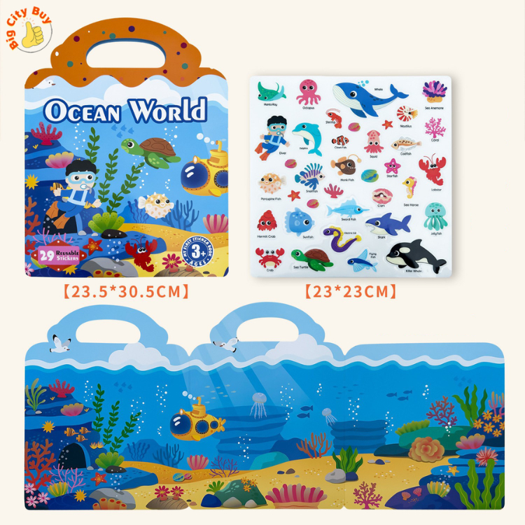 Đồ chơi sticker thạch bóc dán tái sử dụng được nhiều lần, sticker khủng long, các loại động vật dưới biển_thumbnail_6