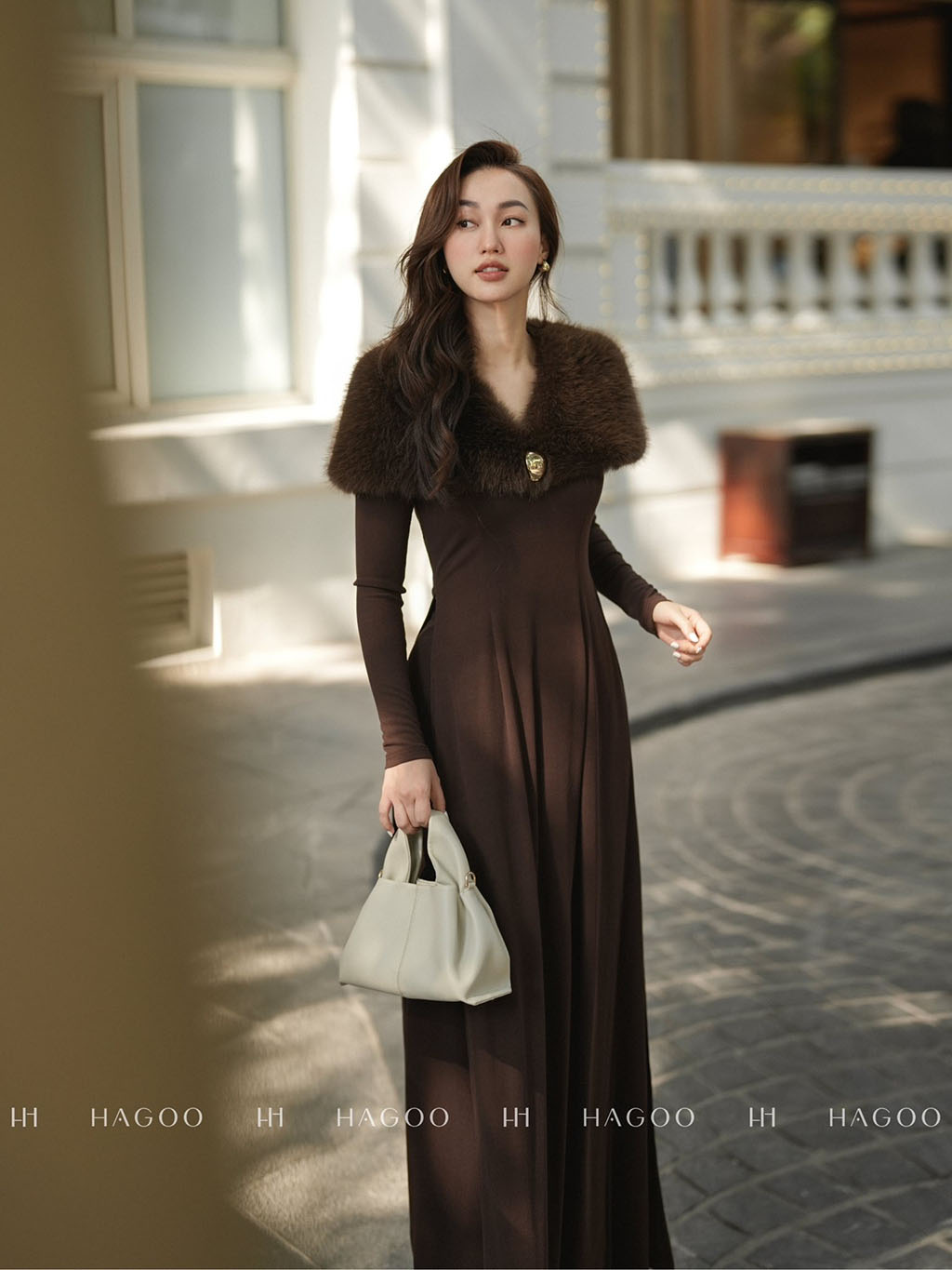 Set Áo dài thun vai lông choàng HAGOO_thumbnail_10