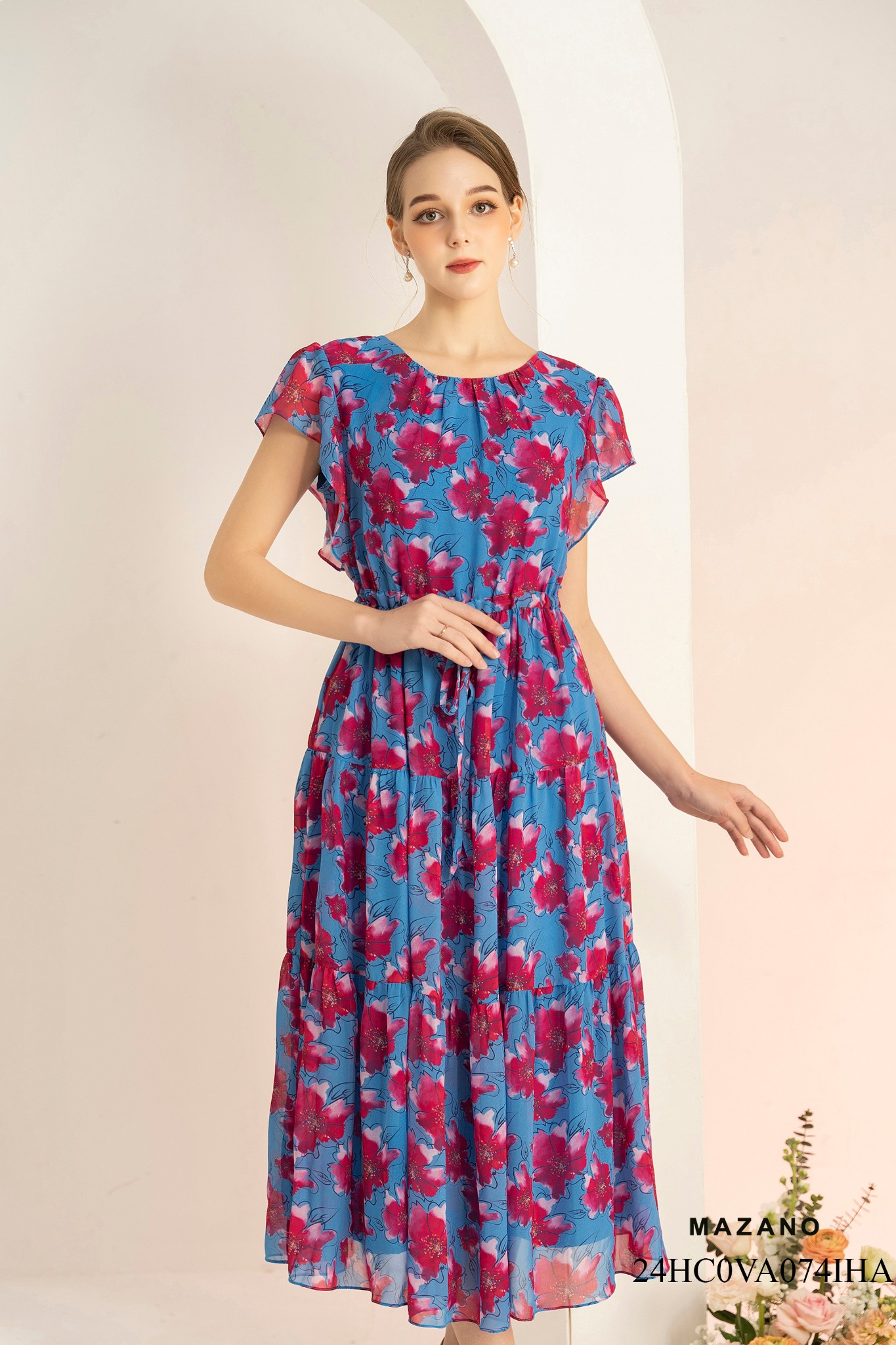 Đầm Maxi Hoạ Tiết Hoa Nhiệt Đới_thumbnail_3