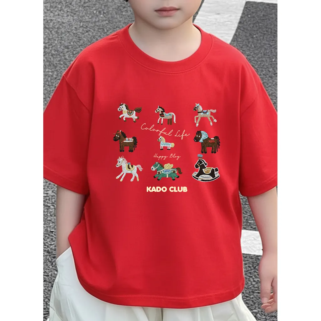 Áo thun bé trai Tết Bính Ngọ Kado vải cotton thoáng mát thoải mái cho bé tay ngắn cổ tròn 2931_thumbnail_8