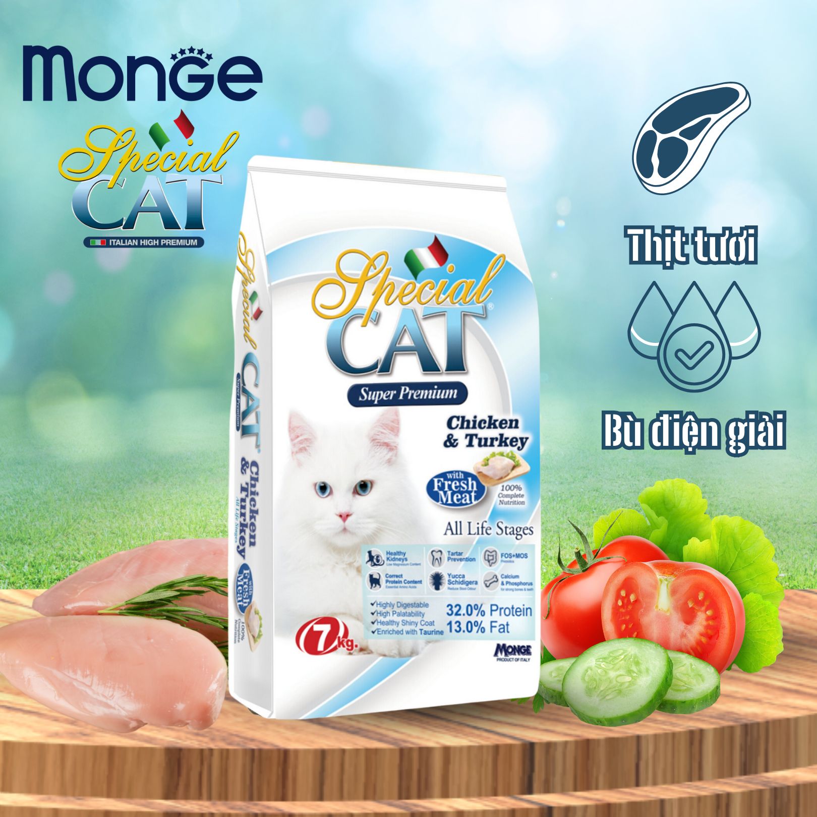 Thức ăn cho mèo Monge SPECIAL CAT all life stage with chicken & Turkey 1.5kg_thumbnail_1
