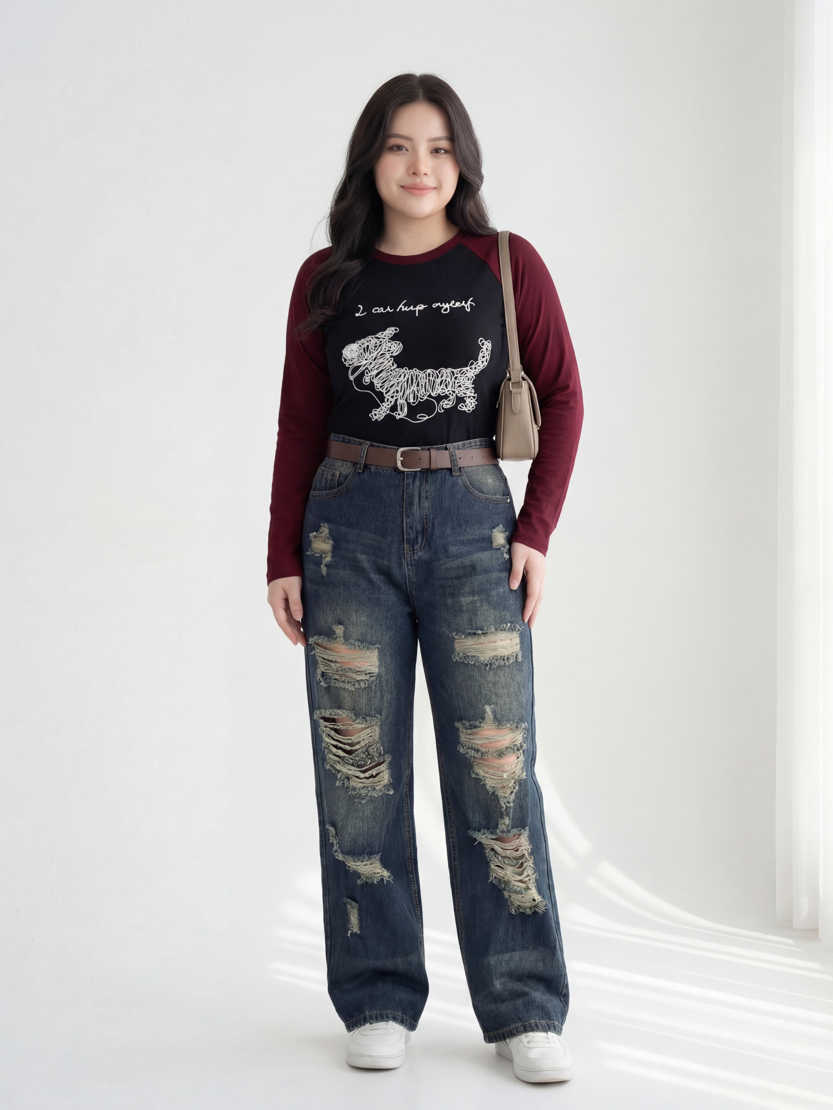 BIGSIZE NỮ- Áo tay dài in hình T-AT9085