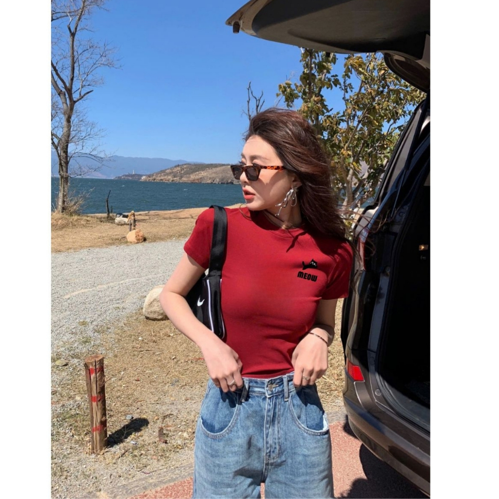 [Form Ôm] Áo croptop nữ hình Mèo - Áo thun LOZA dáng croptop ôm - CR7887_thumbnail_2