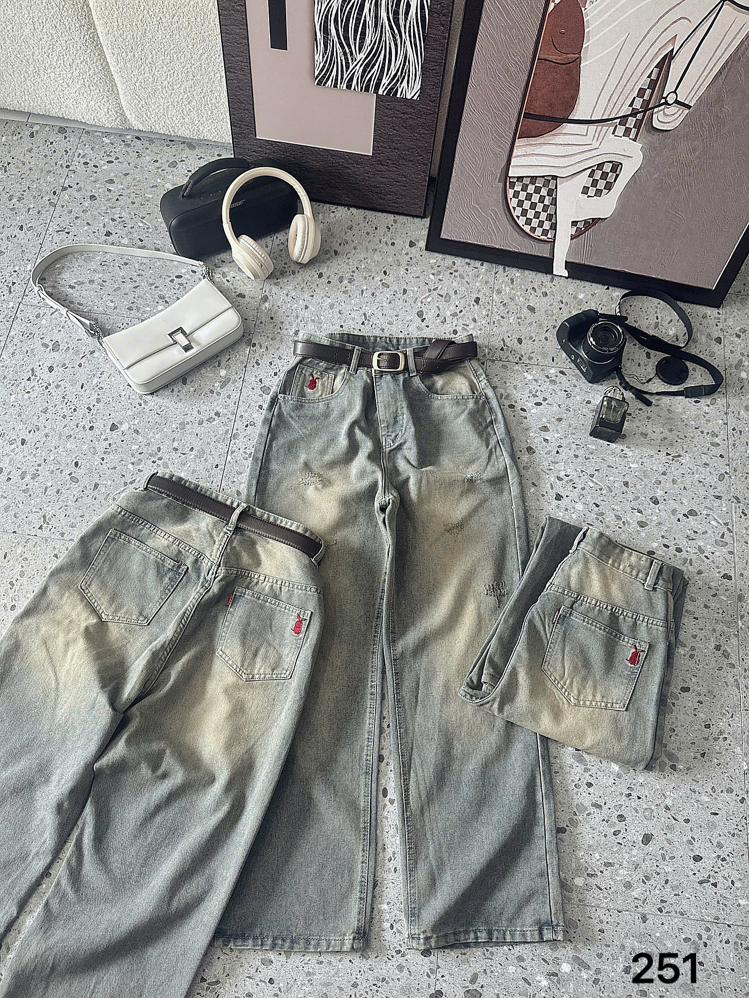 BIGSIZE - QUẦN JEAN SUÔNG THÊU THỎ T-QJ251_thumbnail_3