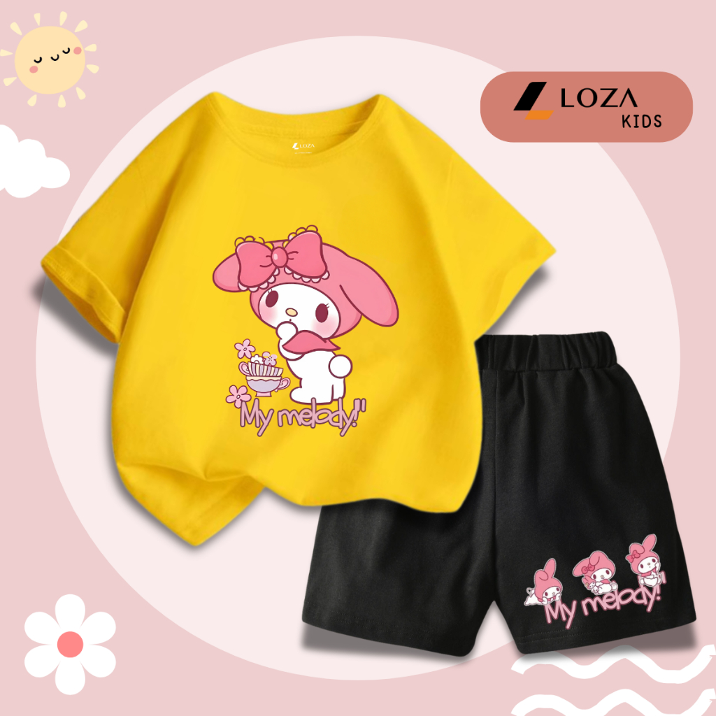 Bộ đồ bé gái in hình 