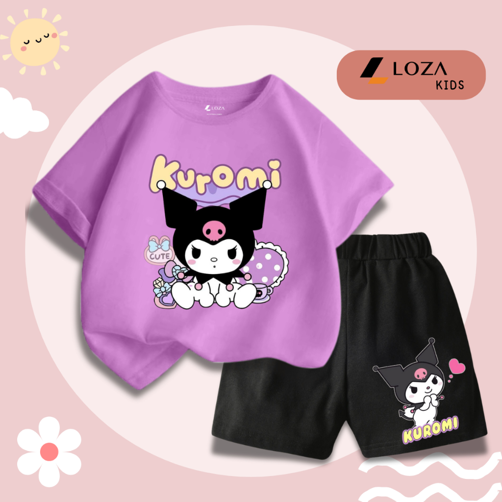 Bộ đồ bé gái in hình Kuromi -  Loza Kids SB308