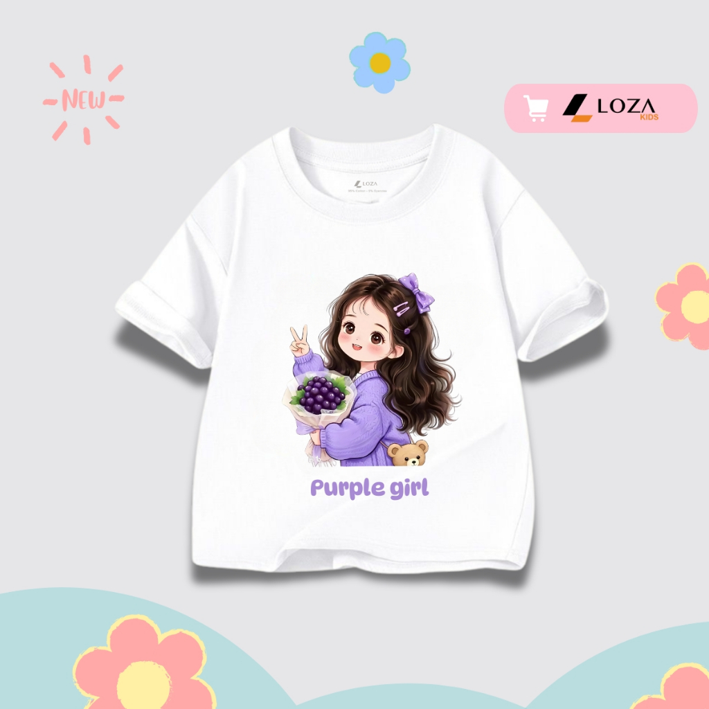 Áo thun bé gái in hình 'Cô gái ôm hoa' nhiều mẫu - Loza Kids AT063_thumbnail_5