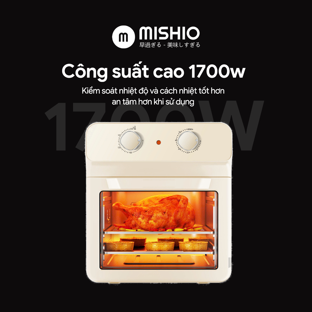 Nồi chiên không dầu 12L Mishio MK393 - tặng nồi cơm 0.8L_thumbnail_3