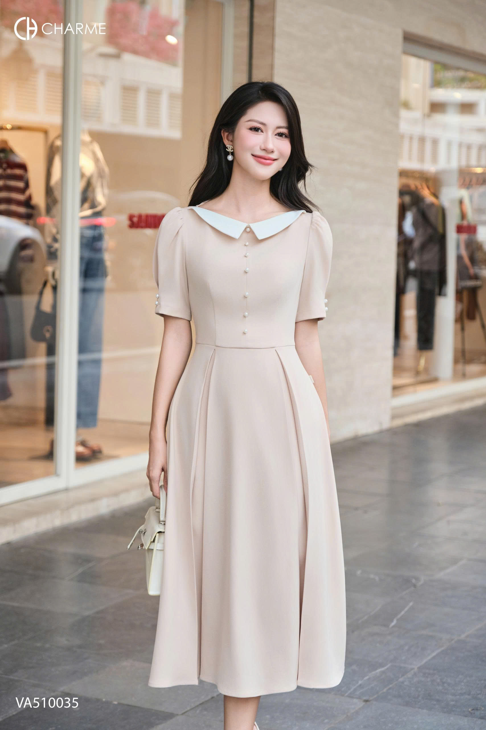 Váy cổ thuyền pha eo xếp li 2 bên_thumbnail_2