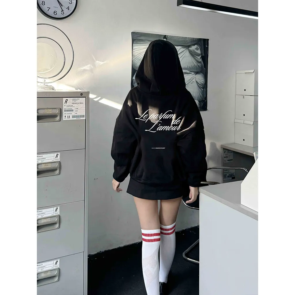 Áo hoodie zip form boxy basic 2473 Miucho chất vải nỉ bông cao cấp dày dặn in typography_thumbnail_3