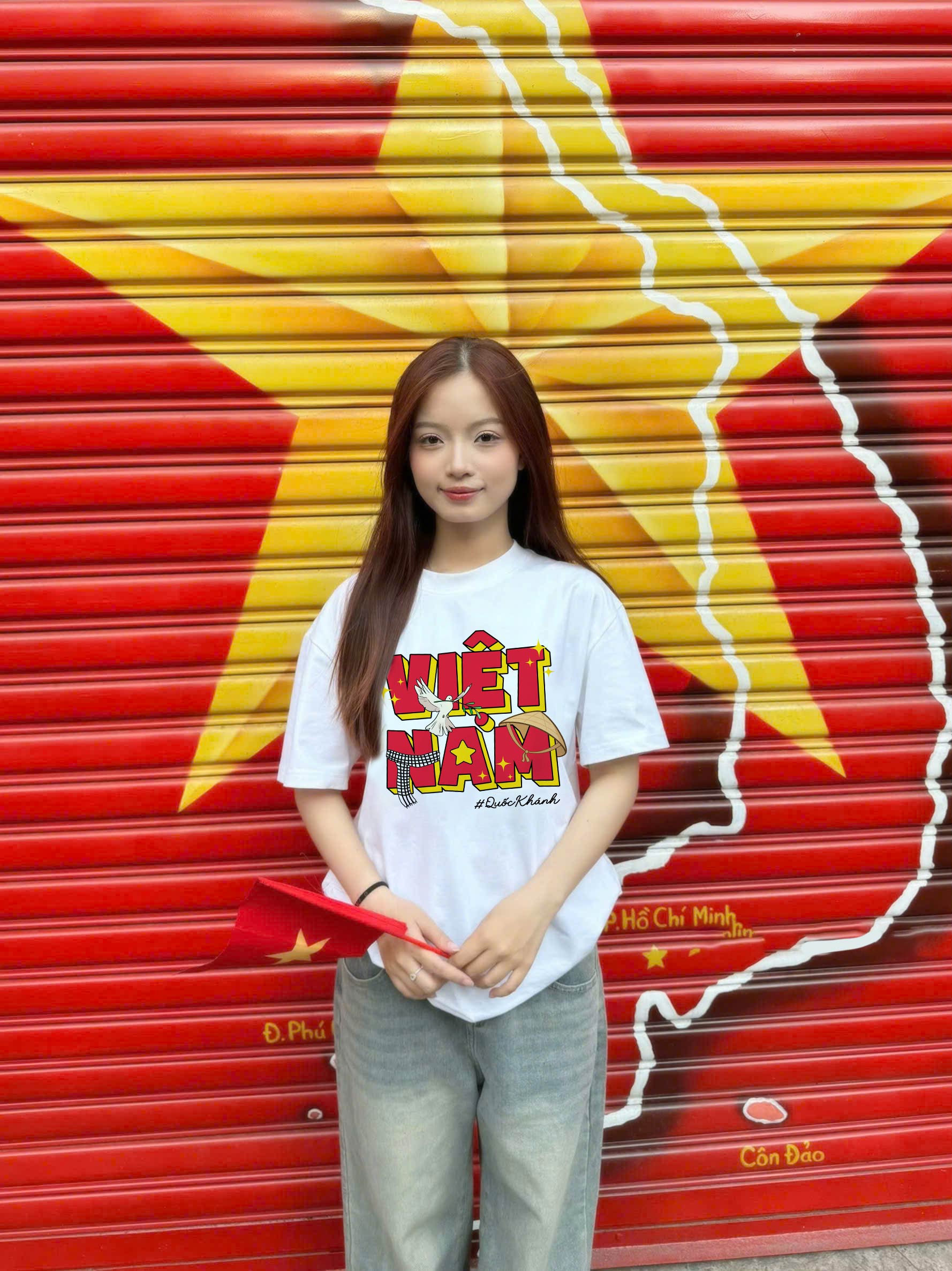 Áo thun Việt Nam nón lá ATD2471 Miucho vải cotton thoáng mát tay ngắn cổ tròn form oversize_thumbnail_3