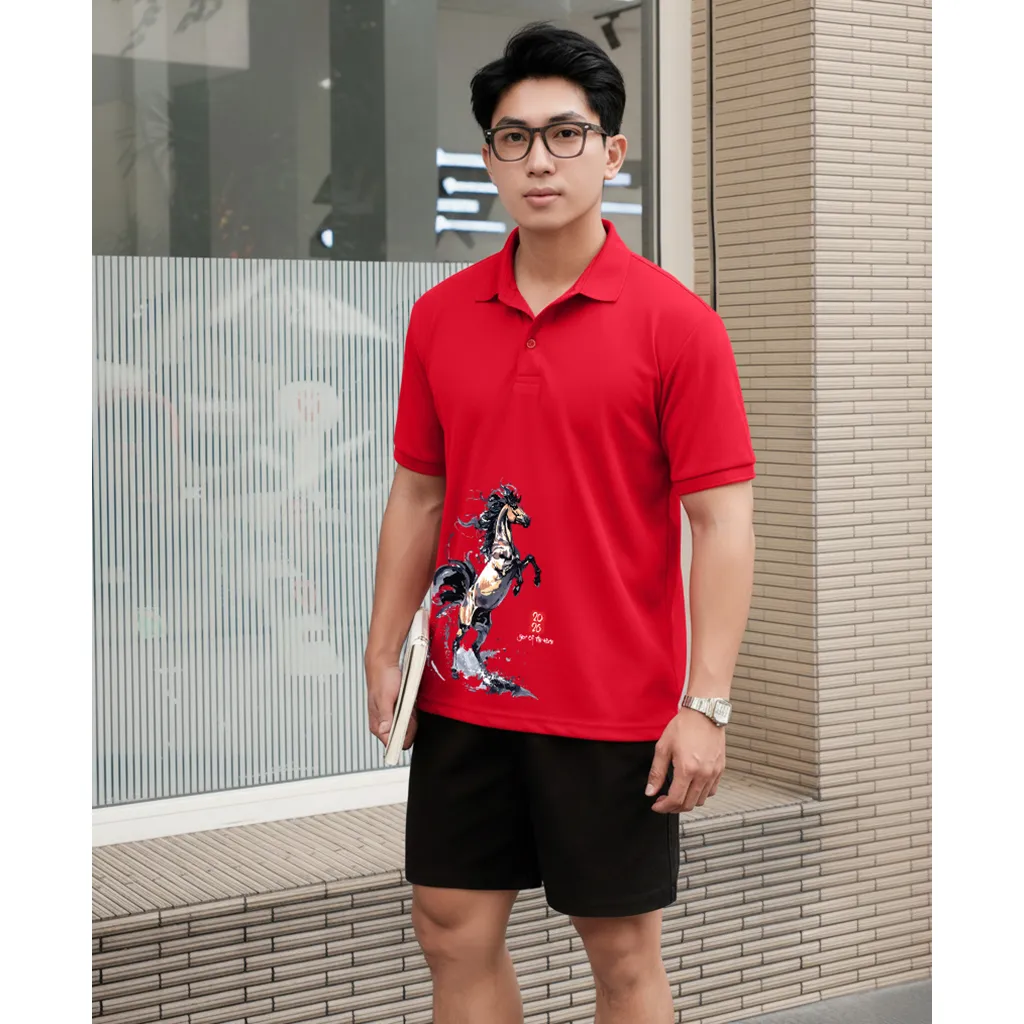 Áo polo Tết Bính Ngọ nam form vừa Miucho Iconic vải poly cá sấu thoáng mát cổ trụ 2997_thumbnail_3
