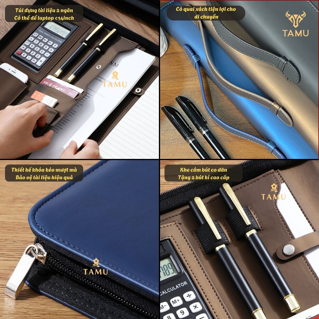 Sổ Tay Doanh Nhân TAMU Tặng Kèm Bút Kí và Giấy Chống Mỏi Mắt Đựng Laptop 14inch_thumbnail_13