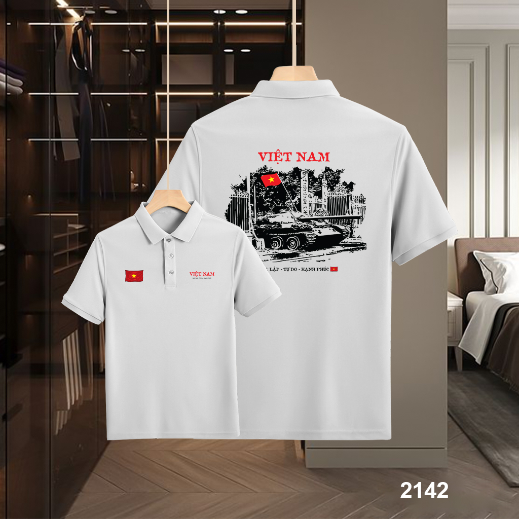 Áo polo nam big size Việt Nam tôi yêu form vừa 2142 Miucho Iconic vải cá sấu polyester in mix_thumbnail_3