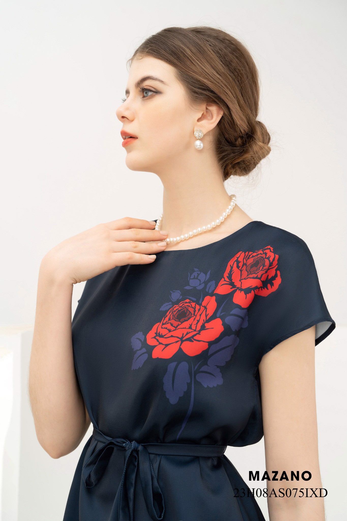 Áo top xanh thắt đai họa tiết bố cục_thumbnail_3