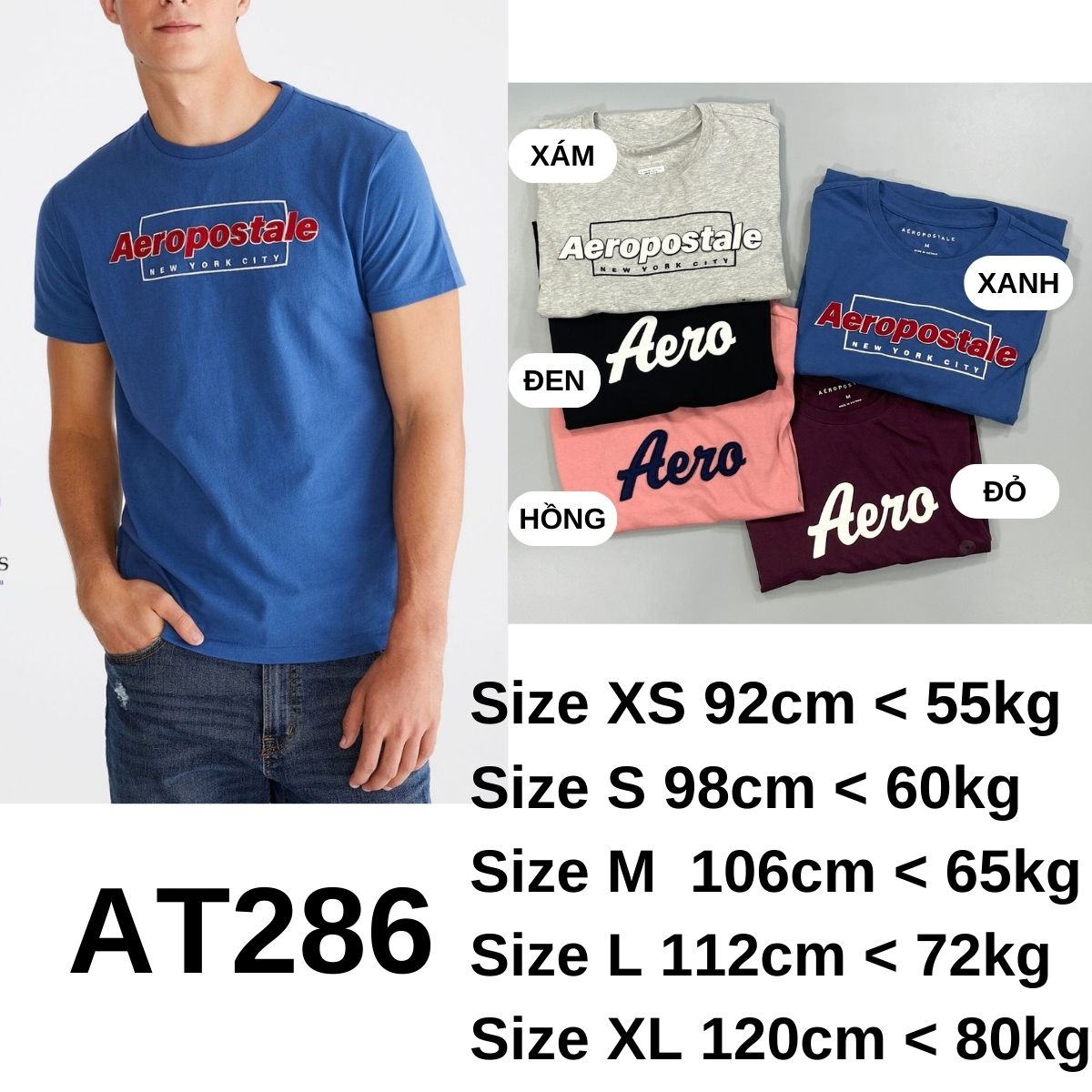 AT286-Áo thun nam AREO chữ ngang