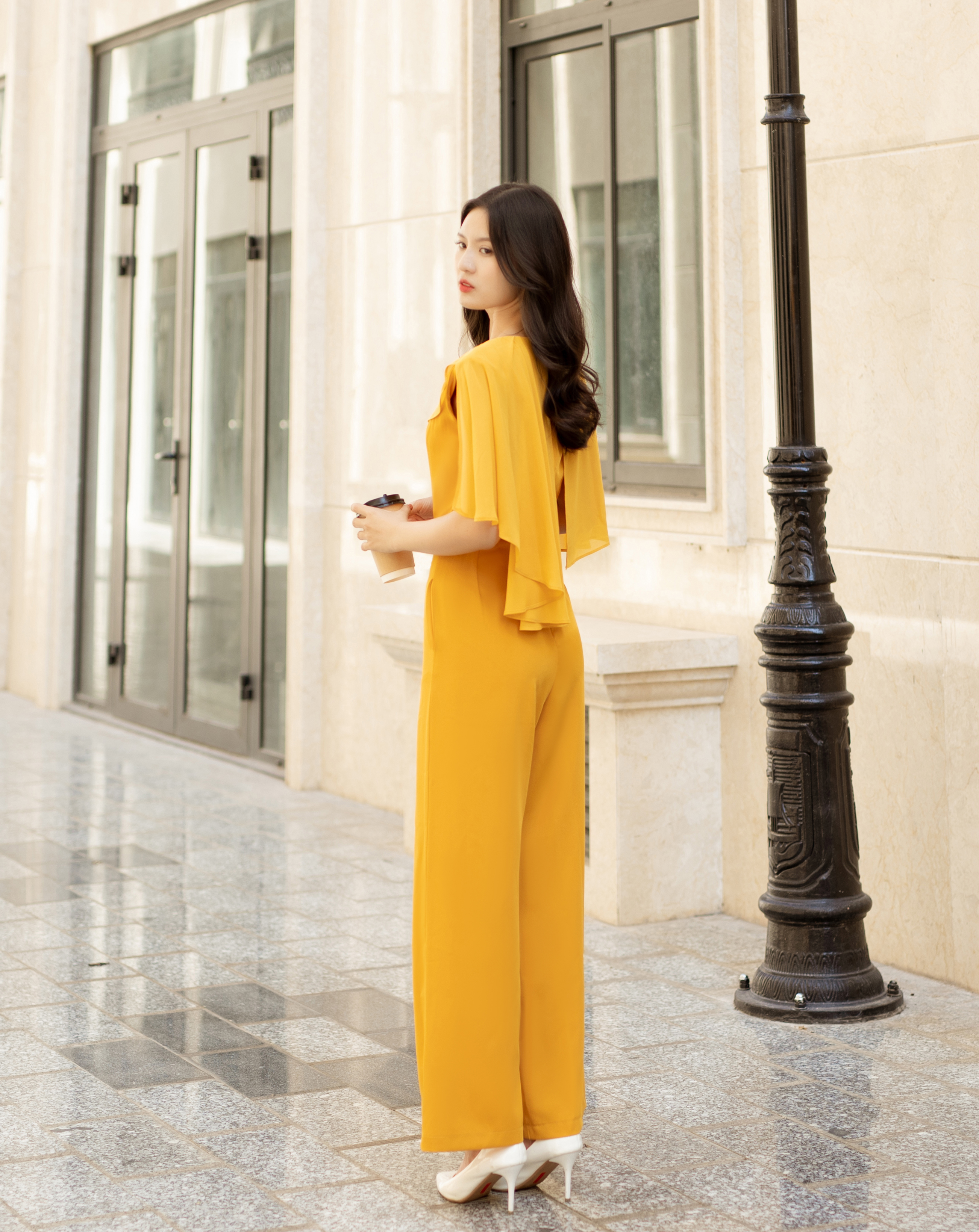 Jumpsuit dài cổ tròn phối tay sang trọng_thumbnail_4