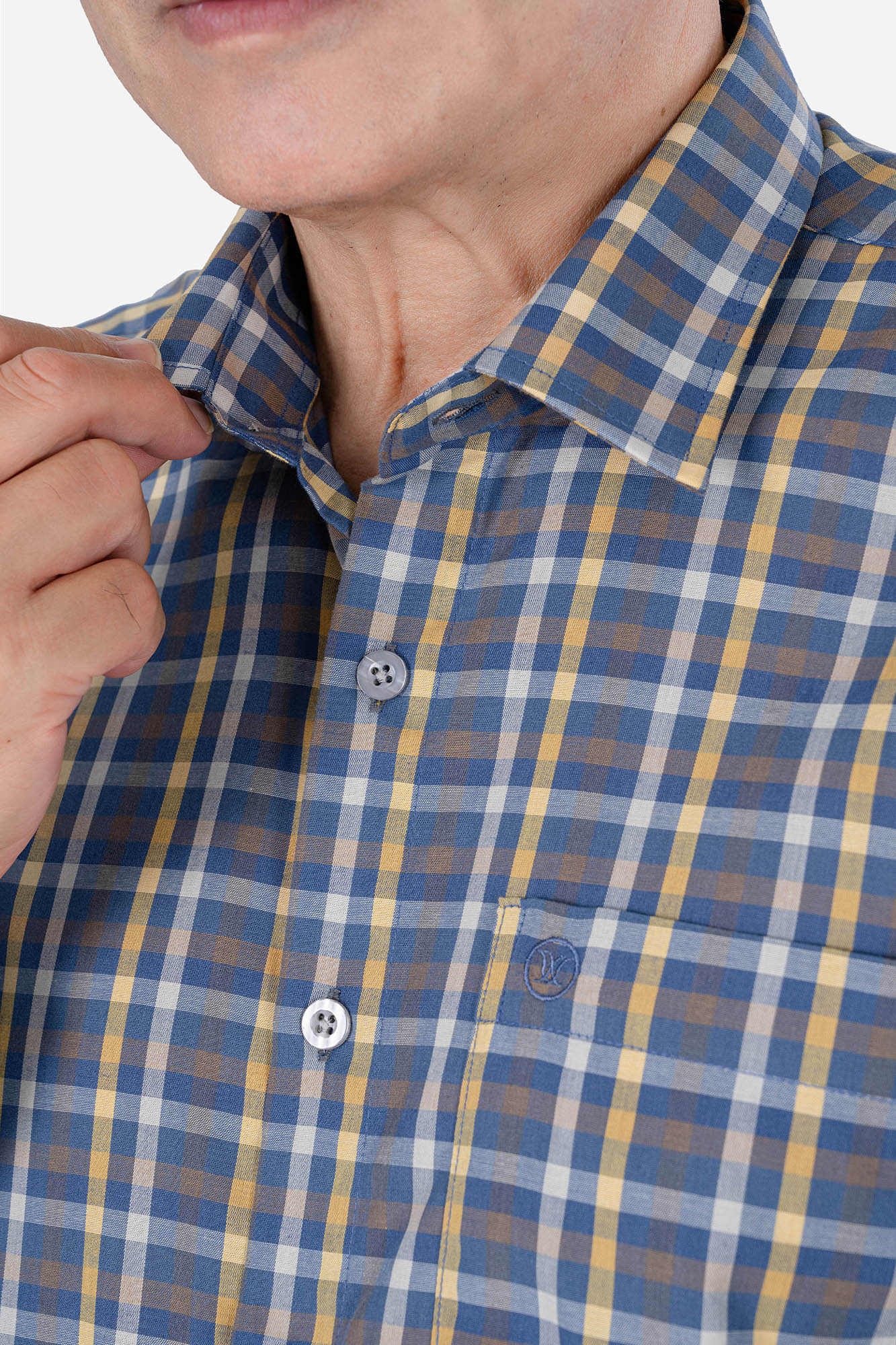 Sơ Mi Caro Cộc Tay Nam Trung Niên ANCHI Chất Liệu Sợi Tre Cao Cấp_thumbnail_5