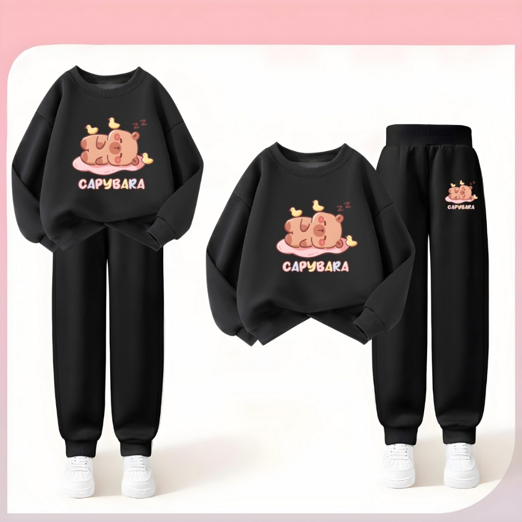 Set bộ nỉ bé gái in hình Capybara nằm ngủ - Loza Kids BI476_thumbnail_3