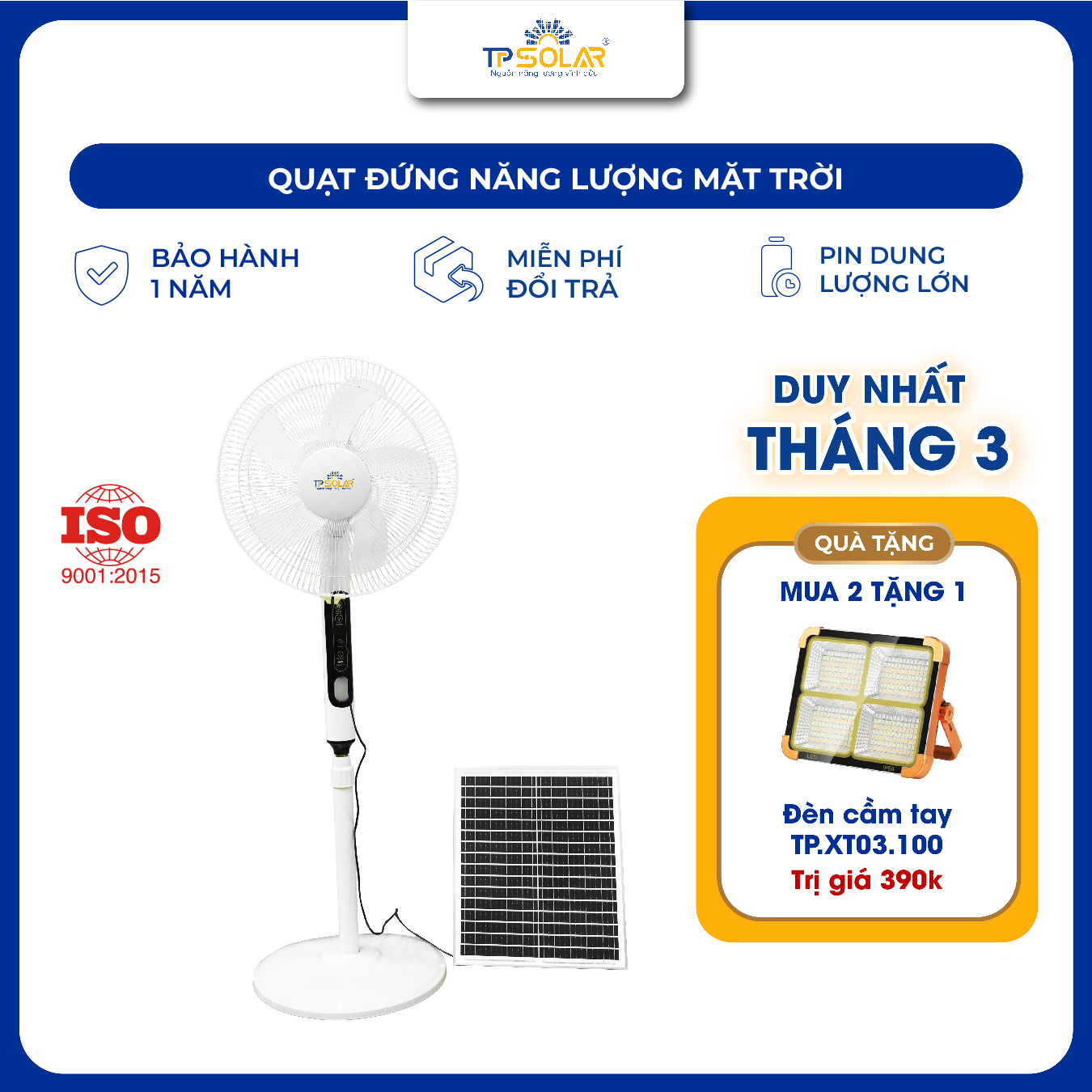 Quạt đứng năng lượng mặt trời