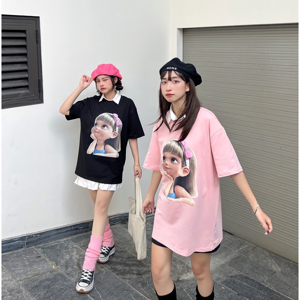 Áo thun nữ form rộng đẹp tay lỡ kiểu hàn quốc chất vải cotton mềm mịn AT253 Miucho in hoạ tiết_thumbnail_5