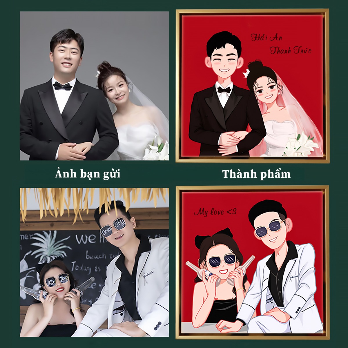 Tranh Vẽ Chibi Chuyển Thể Từ Ảnh Thật - Tranh Vẽ Theo Yêu Cầu, Lưu Giữ Kỷ Niệm Đẹp, Ý Nghĩa_thumbnail_6