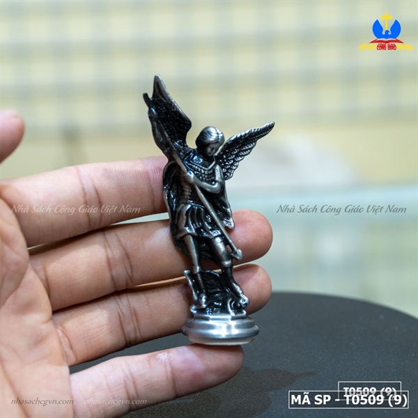 Tượng Thiên Thần Micae mini (màu bạc đen) 4x8cm ✔_thumbnail_4