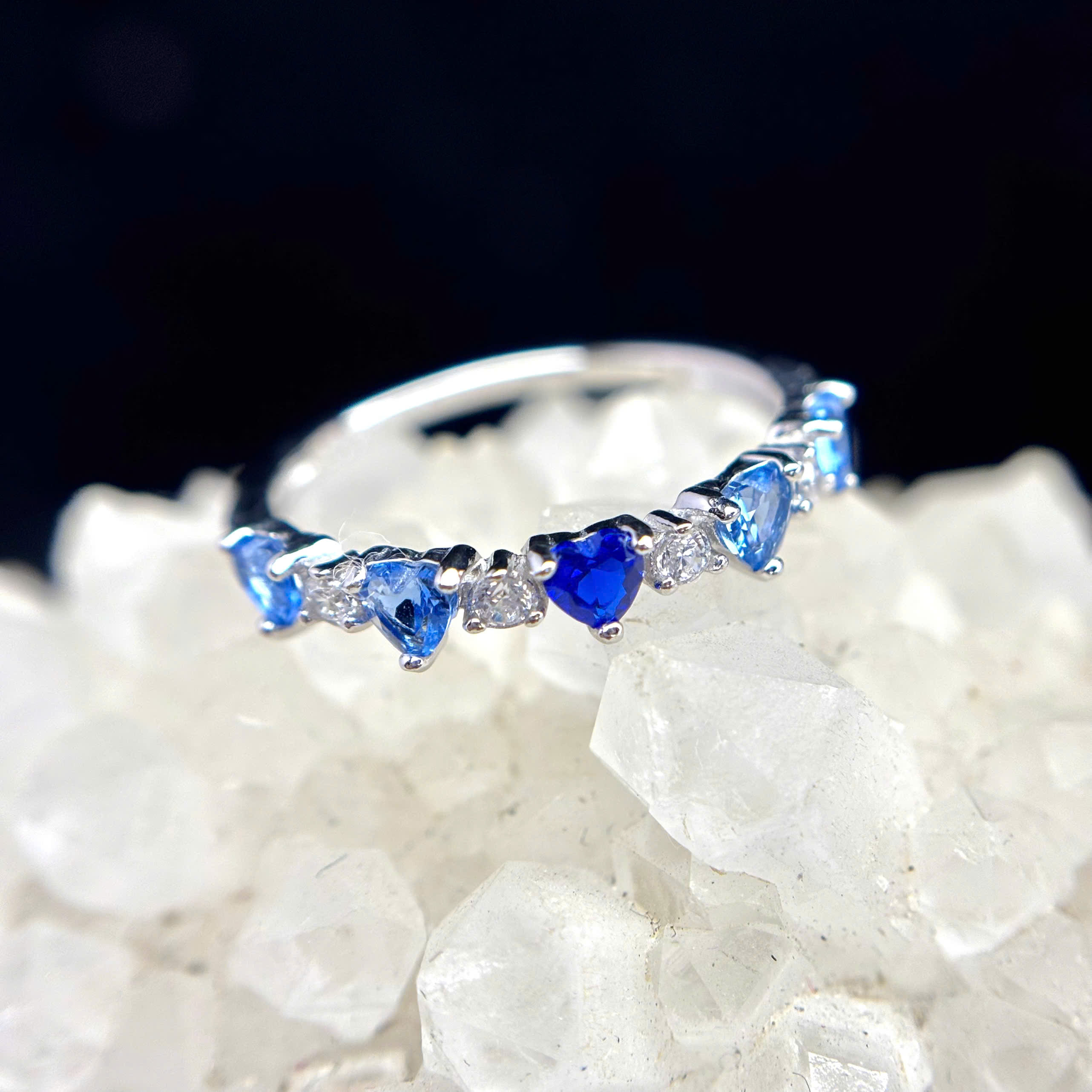 Nhẫn bạc xi bạch kim lá xanh đại dương size 6_thumbnail_2