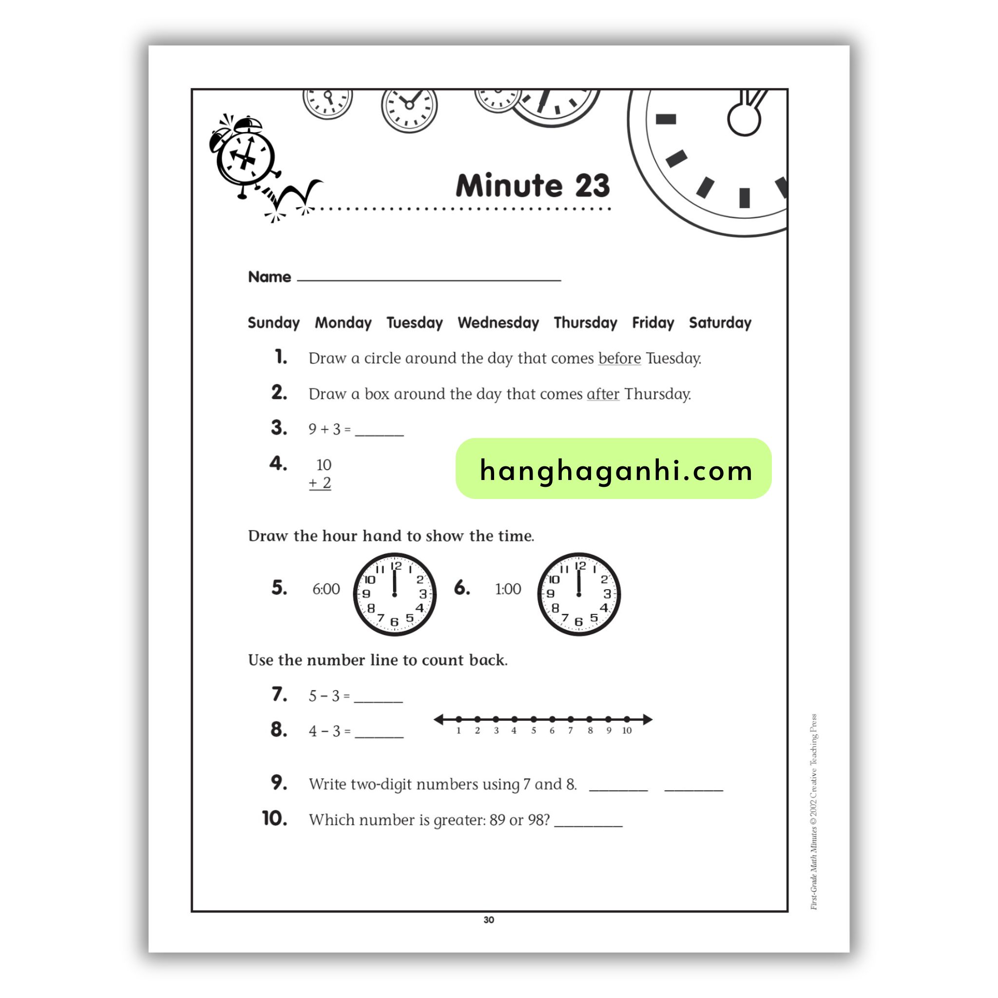 Math Minutes Grade 1- Sách Toán Tiếng Anh cho bé lớp 1_thumbnail_6