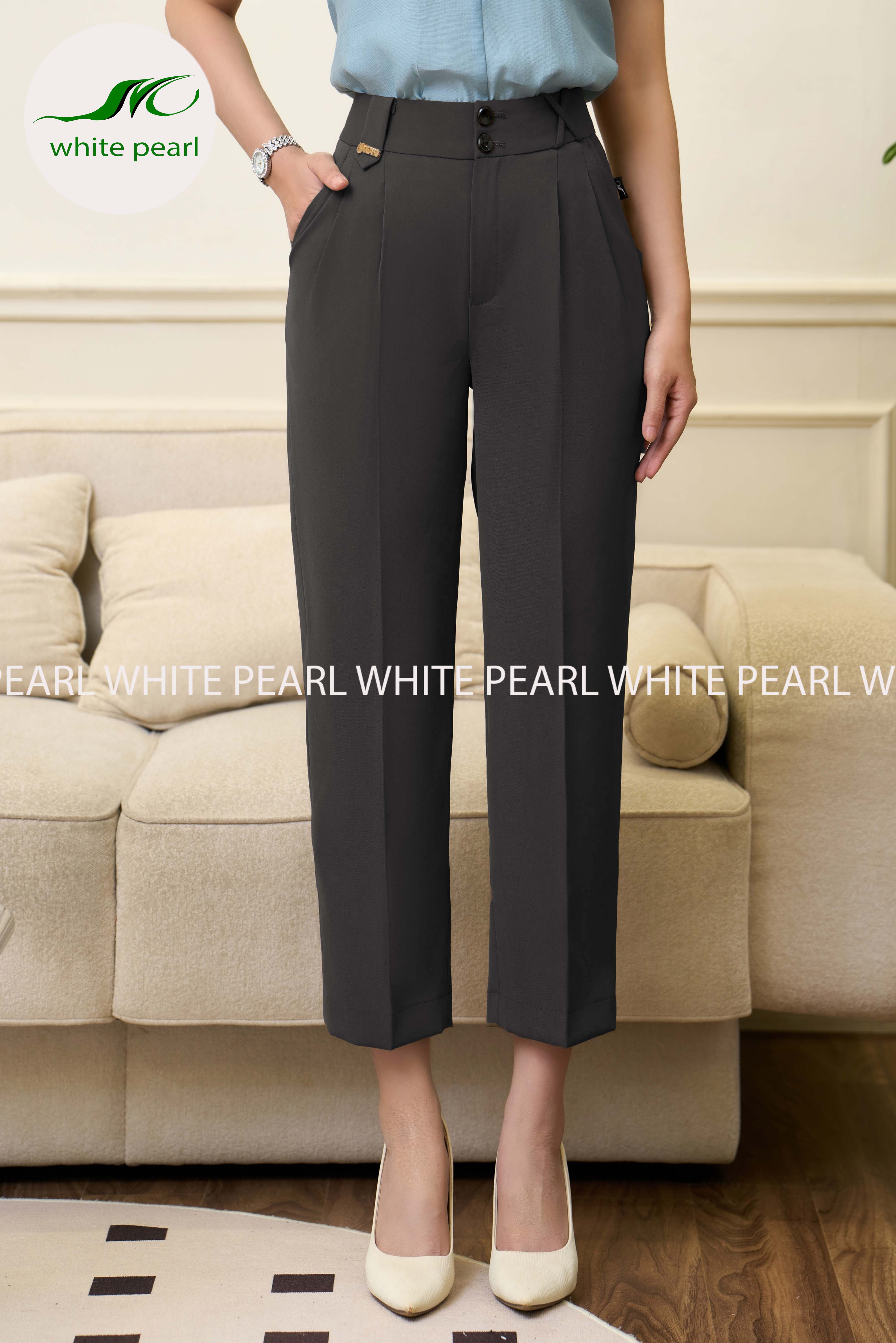 Quần baggy suông thụng thời trang công sở White Pearl