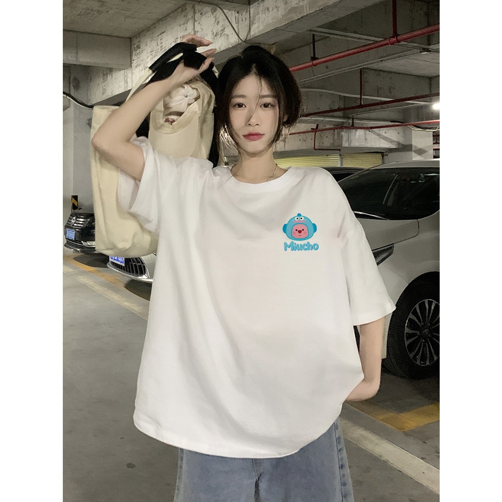 Áo thun Loopy Hải Ly form rộng ATD652 Miucho cotton cổ tròn in artwork_thumbnail_7