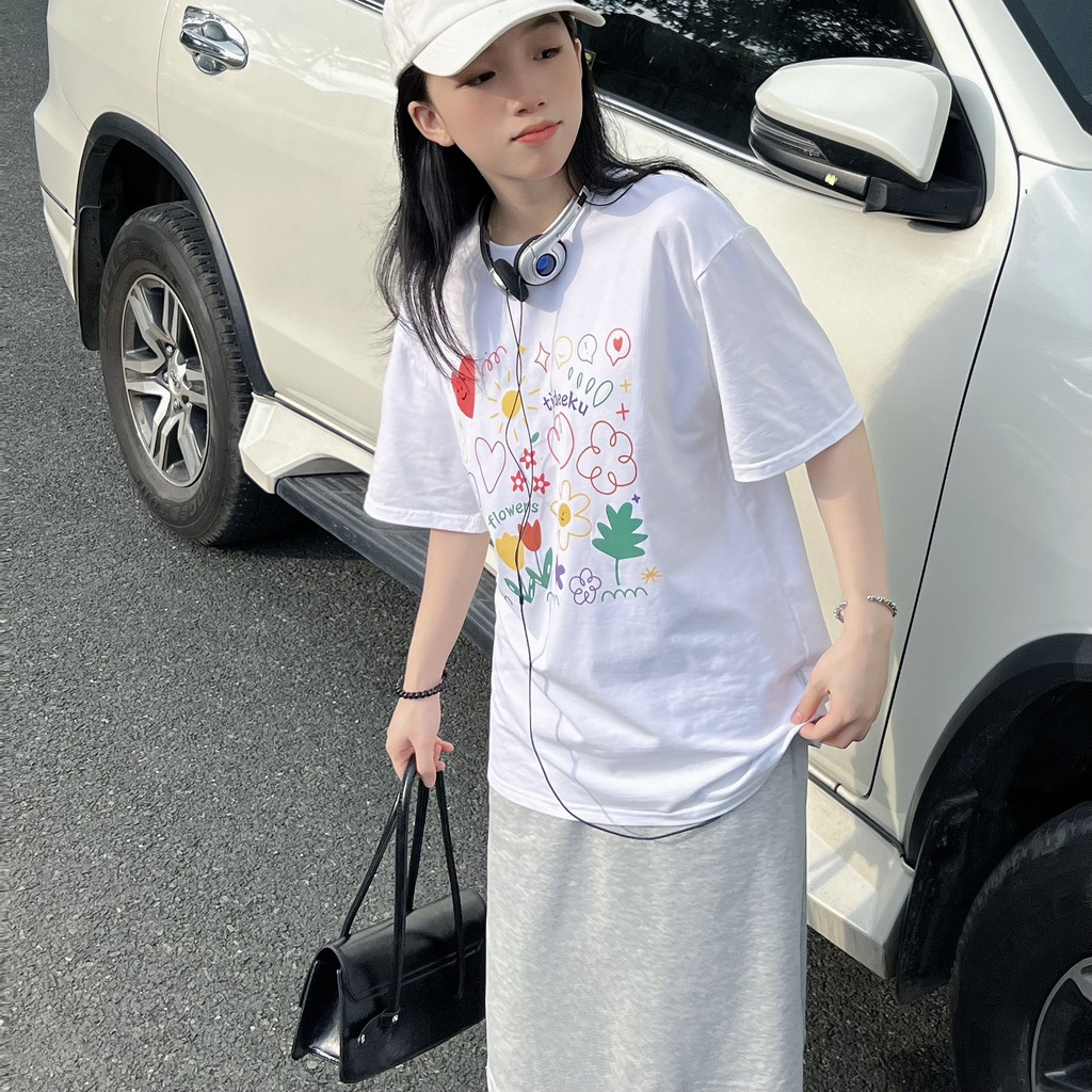 Áo thun trắng tay lỡ form rộng đẹp oversize chất vải cotton mềm mịn AT271 Miucho in graphic_thumbnail_5