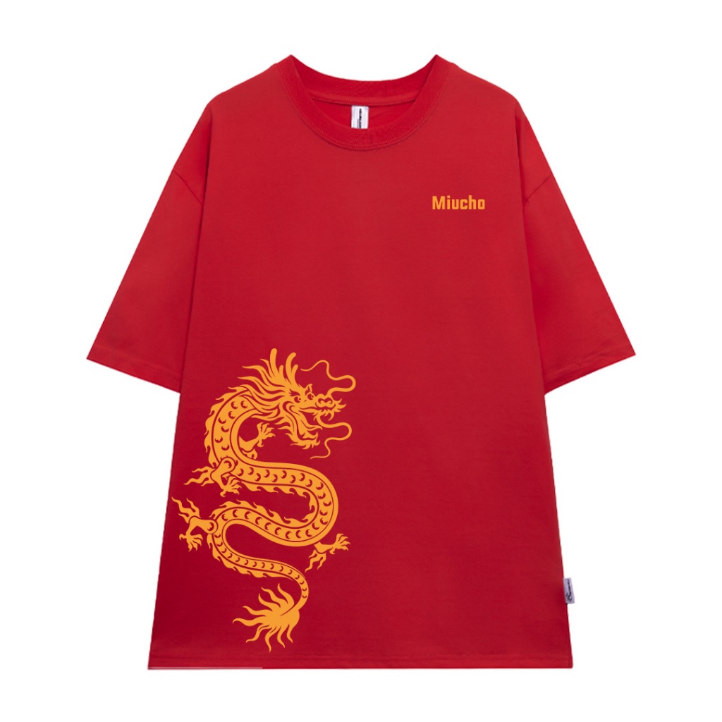 Áo phông Tết 2024 in hình rồng màu đỏ local brand form rộng ATD896 Miucho Man tay ngắn vải cotton cổ tròn in mix_thumbnail_10