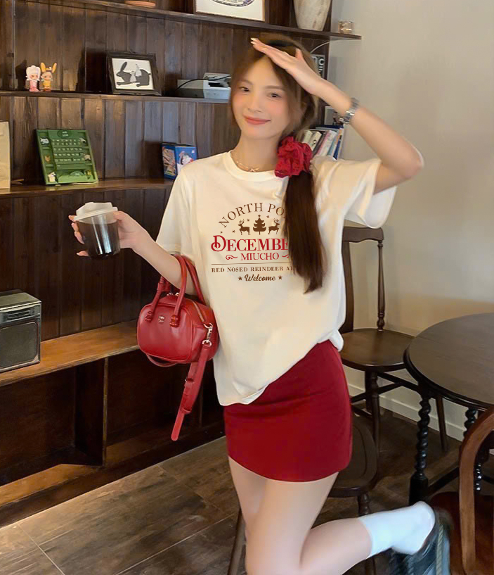 Áo thun nữ giáng sinh noel form vừa regular vải cotton 4c thoáng mát 1766 Miucho Chic Chic in mix_thumbnail_6