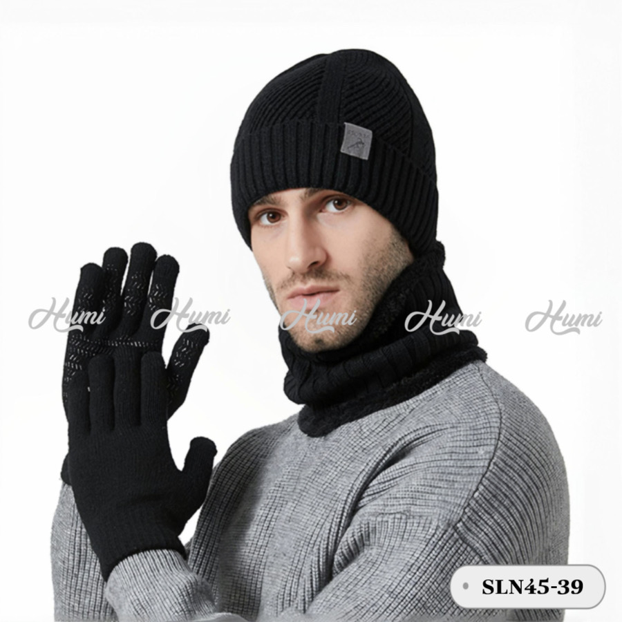 COMBO LEN GIỮ ẤM CHO NAM (SLN45-39 ĐEN)