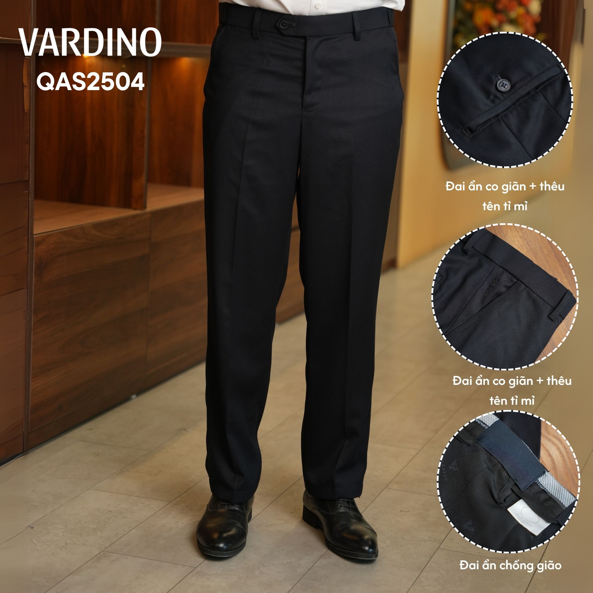 Quần âu nam Vardino QAS2504