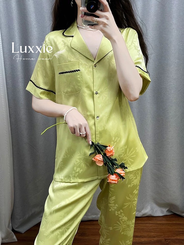 N122B Pijama lụa lá tre màu vàng chanh cộc tay_thumbnail_5