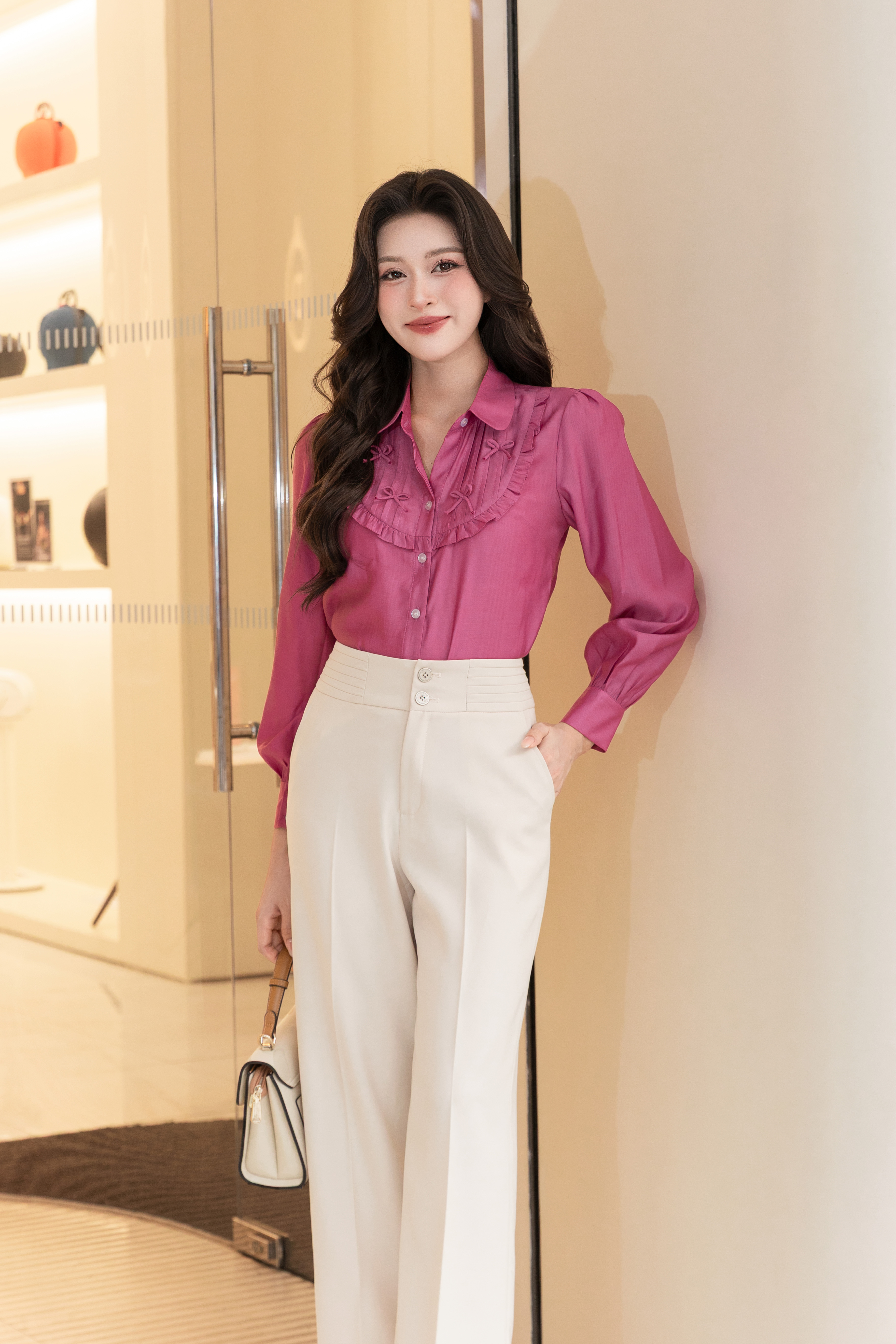 Áo sơ mi bèo ngực đính nơ A4200_thumbnail_6