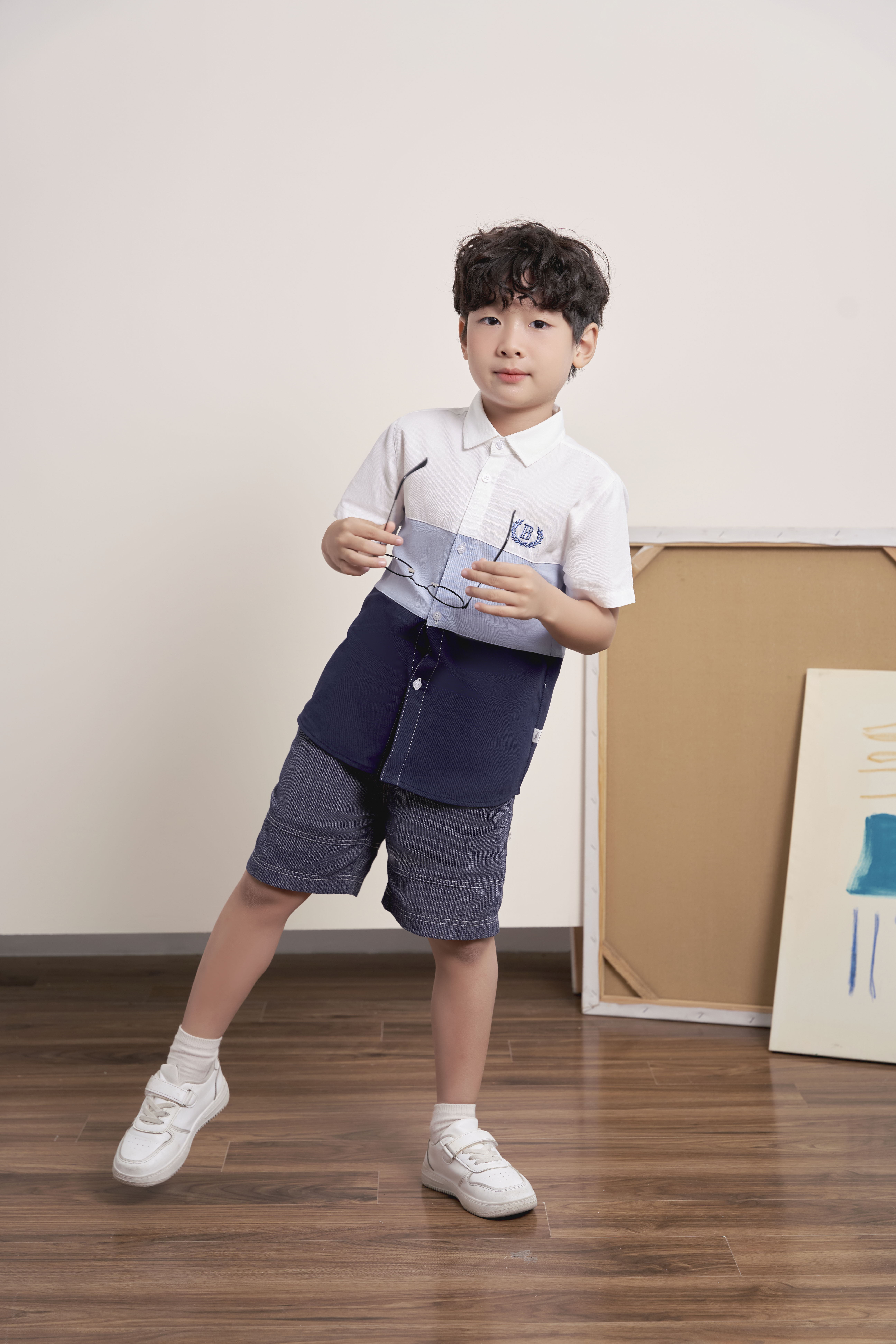 Áo sơ mi cộc tay phối ba màu_thumbnail_4